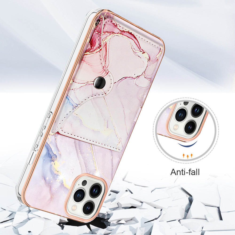 YB Leather Coating Series-9 for iPhone 14 Pro Card Slot Case Kickstand PU+TPU IMD Phone Cover YB Leather Coating Series-9 for iPhone 14 Pro Card Slot Case Kickstand PU+TPU IMD Phone Cover
